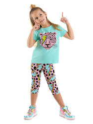 Şimsek Leo Kız Çocuk T-shirt Tayt Takım - Thumbnail