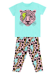 Şimsek Leo Kız Çocuk T-shirt Tayt Takım - Thumbnail