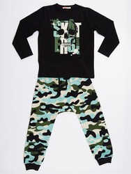 Skate Camo Boy T-shirt&Pants Set - Thumbnail