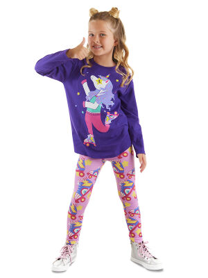 Skate Unicorn Girl T-shirt&Leggings Set - 1