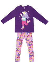 Skate Unicorn Girl T-shirt&Leggings Set - 3