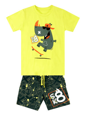 Skater Hippo Boy T-shirt&Shorts Set