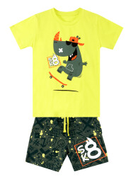 Skater Hippo Boy T-shirt&Shorts Set - 3