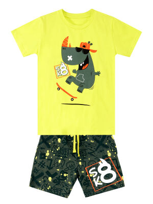 Skater Hippo Boy T-shirt&Shorts Set - 3