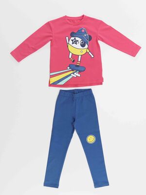 Skater Panda Girl T-shirt&Leggings set