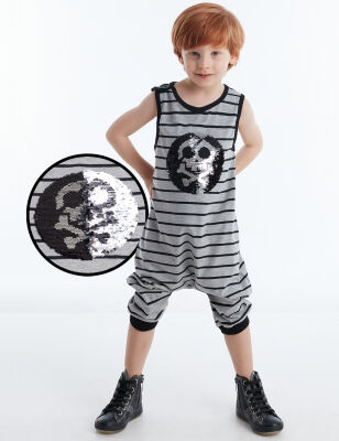 Skull Striped Boy Overall - 1