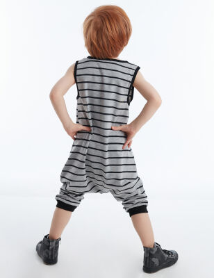 Skull Striped Boy Overall - 2