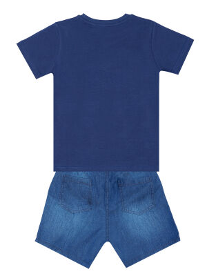 Space Explorer Boy T-shirt&Denim Shorts Set - 4