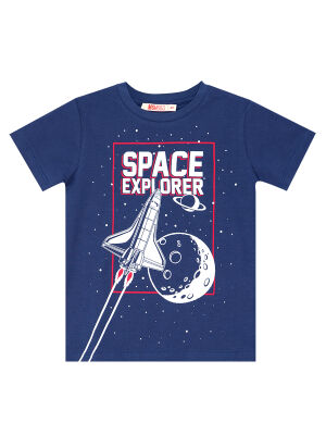 Space Erkek Çocuk T-shirt Denim Şort Takım - 5