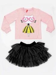 Star Glasses Tulle Girl Skirt Set - 3