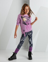 Star Leo Girl Tshirt+Leggings+Gaiters Set - 1