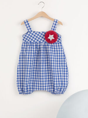 Star Plaid Girl Romper - 3