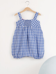 Star Plaid Girl Romper - 4