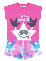 Star Tie-Dye Girl T-shirt&Shorts Set - 3