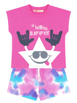 Star Tie-Dye Girl T-shirt&Shorts Set - 3