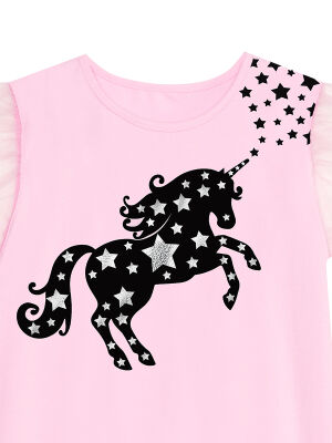 Stars&Unicorn Girl Pink Tulle Dress - 5