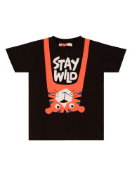 Stay Wild Erkek Çocuk Yazlık T-Shirt Kapri Şort Takım - 5