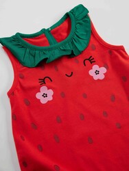 Strawberry Baby Girl Cotton Romper - Thumbnail