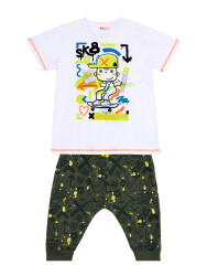 Street Skate Boy T-shirt&Capri Pants Set - 3