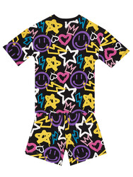 Street Style Kız Çocuk T-shirt Şort Takım - Thumbnail