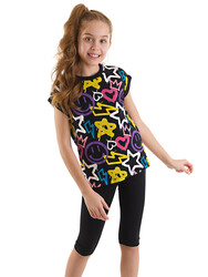 Street Style Kız Çocuk T-Shirt Tayt Takım - Thumbnail