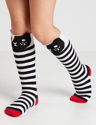 Striped Cats Girl 2-Pack Socks Set - Thumbnail