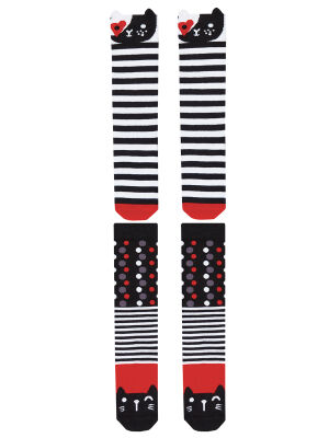 Striped Cats Girl 2-Pack Socks Set - 2