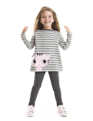 Striped Kitty Tunic Set - 1