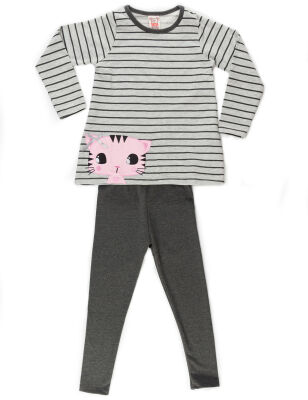 Striped Kitty Tunic Set - 3