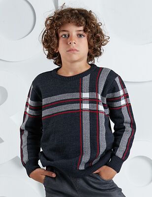 Striped Navy Boy Knit Jumper - 1