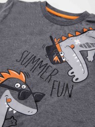 Summer Fun Erkek Çocuk T-shirt Kapri Şort Takım - 5