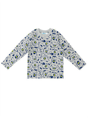 Super Dino Baby Boy Grey Pyjamas Set - 3