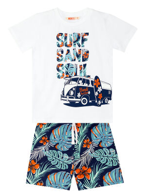 Surf Erkek Çocuk Yazlık T-shirt Şort Takım - 3