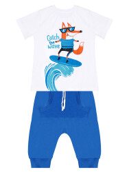 Surfer Fox Boy T-shirt&Capri Pants Set - 3