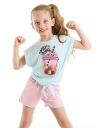 Sweet Milkshake Kız Çocuk T-Shirt Şort Takım - Thumbnail