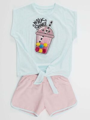 Sweet Milkshake Kız Çocuk T-Shirt Şort Takım - 3