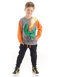 T-rex Dinozor Erkek Çocuk T-shirt Pantolon Takım - Thumbnail