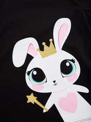 Tatlı Tavşan Kız Çocuk T-shirt Pantolon Takım - Thumbnail