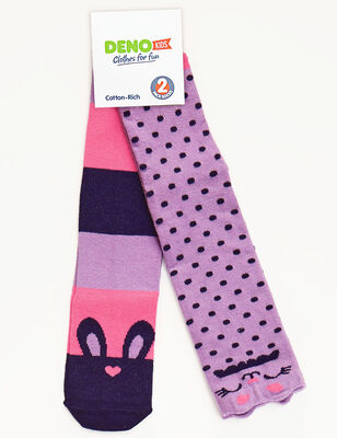 Tavşanlar Kız Dizaltı Çorap 2'li