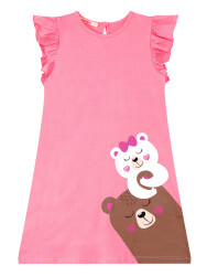 Teddy bear Girl Pink Jersey Dress - 3