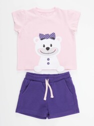 Teddy Bear Girls T-shirt&Shorts Set - 3