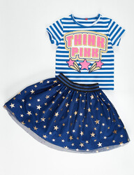 Think Pink Skirt T-shirt Set - 3