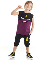 Thunder Mask Boy T-shirt&Capri Set - Thumbnail
