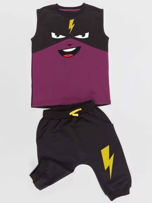 Thunder Mask Boy T-shirt&Capri Set