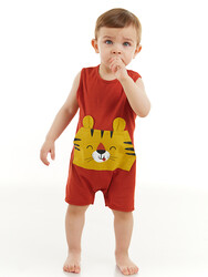 Tiger Baby Boy Cotton Romper - Thumbnail