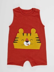 Tiger Baby Boy Cotton Romper - Thumbnail