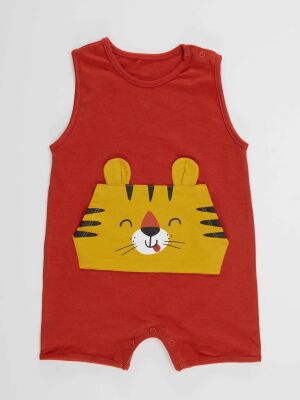 Tiger Baby Boy Cotton Romper - 3