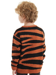 Tiger Boy Brown Knit Pullover Sweater - 2