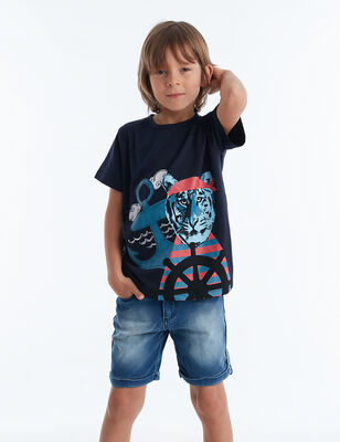 Tiger Boy Denim Shorts Set - 1