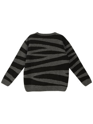 Tiger Boy Grey Knit Pullover Sweater - 4